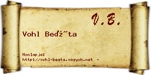 Vohl Beáta névjegykártya