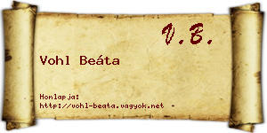 Vohl Beáta névjegykártya